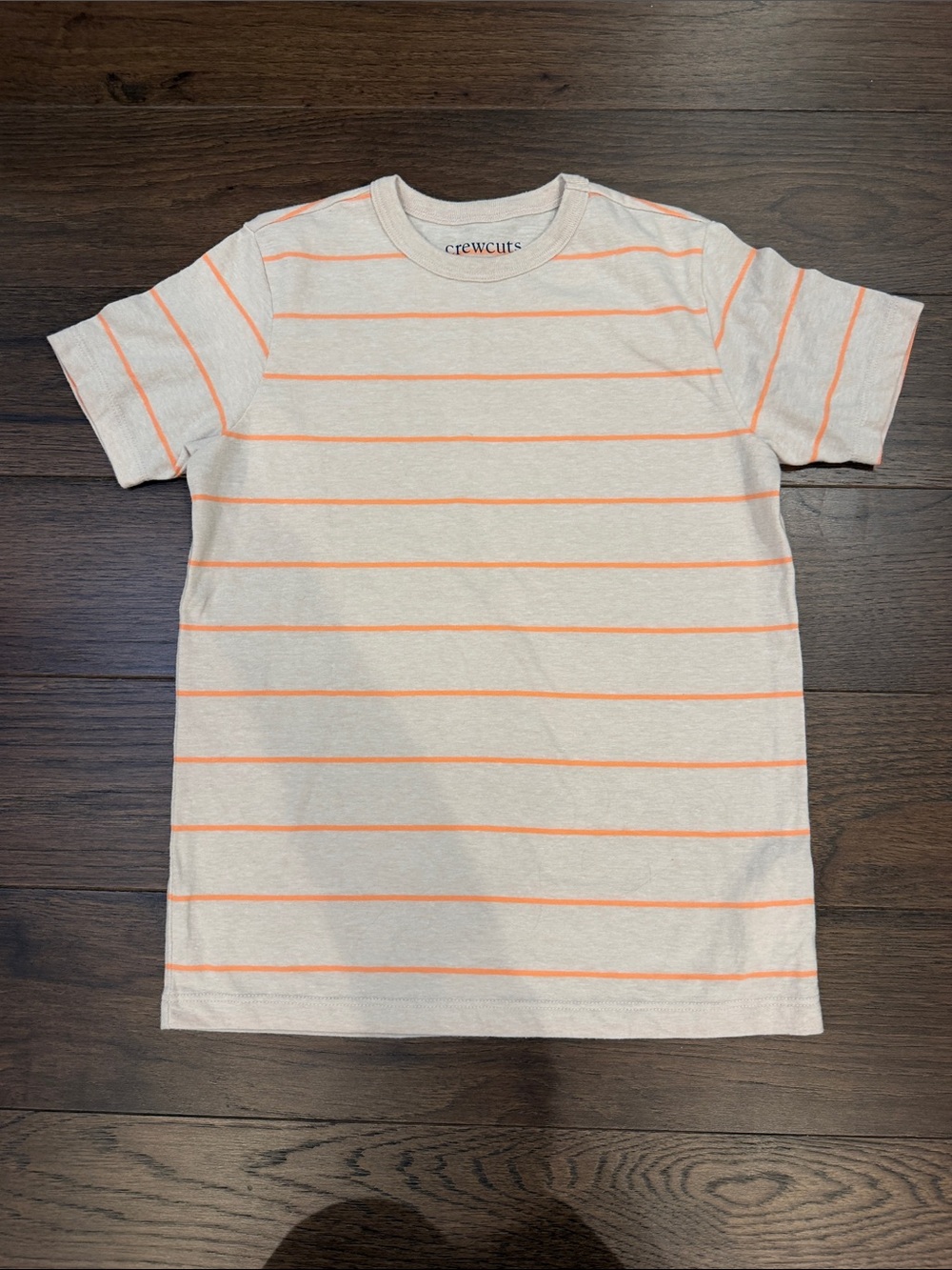 crewcuts Cream T-Shirt with Orange Stripes Size Medium 8/9 - C12-070